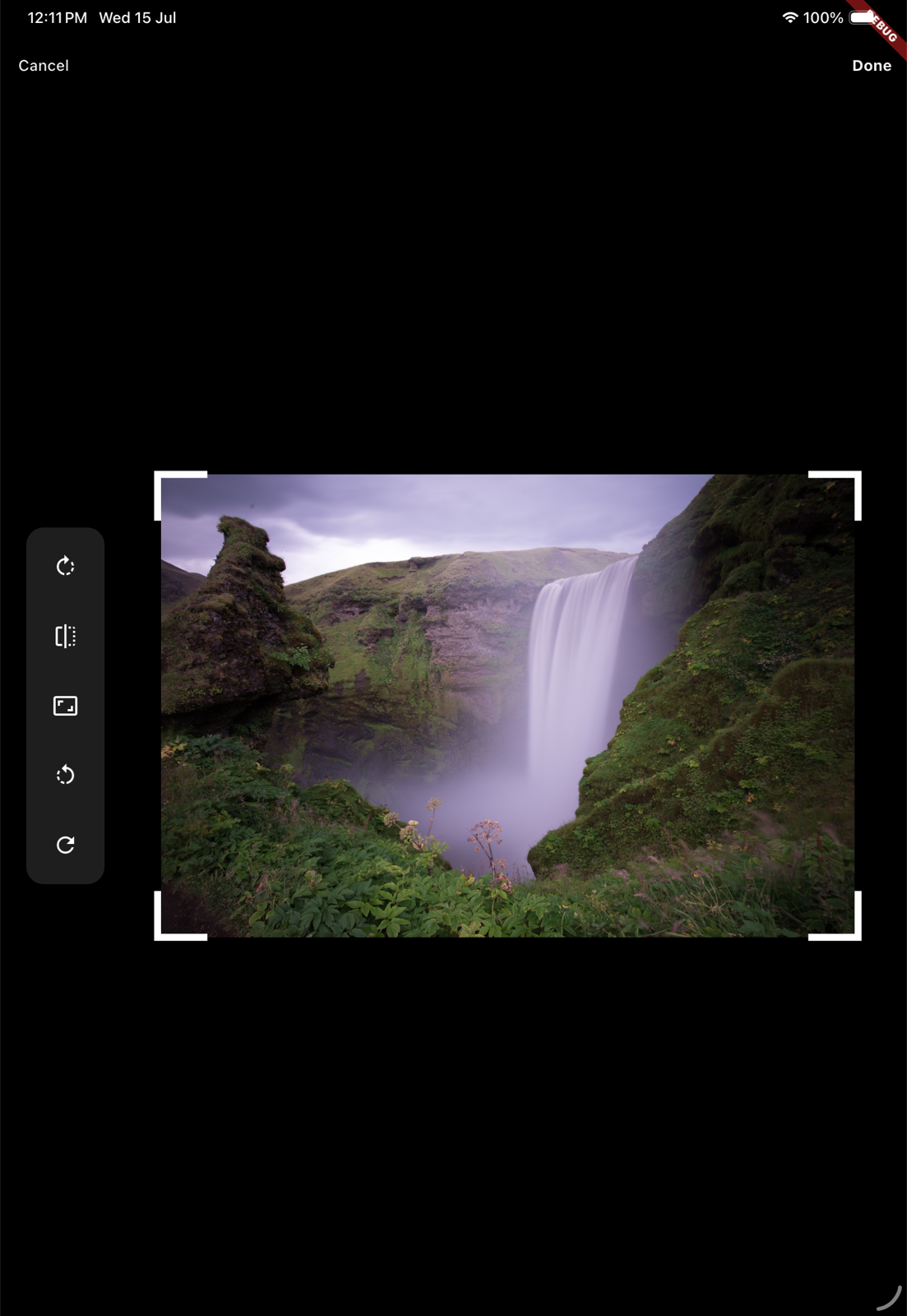 Image Crop & Compress tablet portrait editor